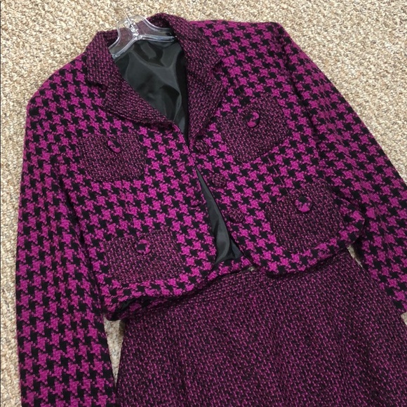 Magenta & Black Coat and Skirt Set - Picture 3 of 7